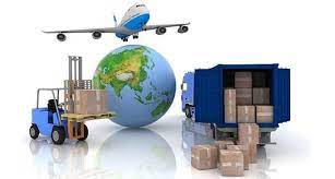 Comercio exterior se visualizan los diferentes modos de transporte, terrestre , aéreo, maritimo, paquetes y el mundo